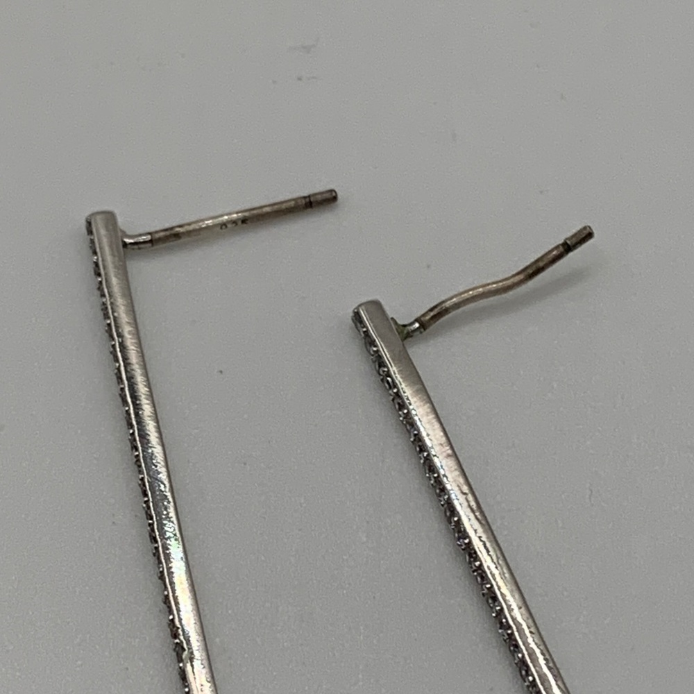 Silver-tone Rhinestone Drop Earrings - Picture 12 of 12